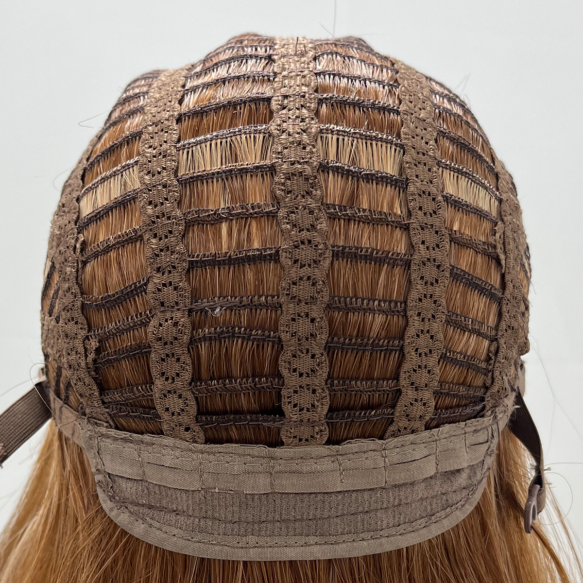 Peluca Premium 66 centímetro Oro Café/Rubio BalayageFrisado/Crespo ,Flequillo Incluido . Natural Para Fiestas,Viajes y Diario ENVÍO GRATIS