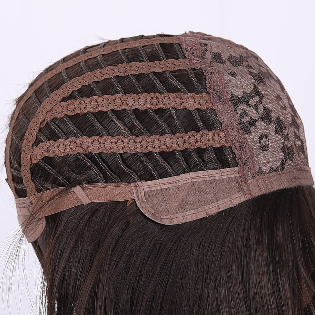 Peluca corta estilo bob, 12 pulgadas (30 cm), color marrón, con flequillo y liso