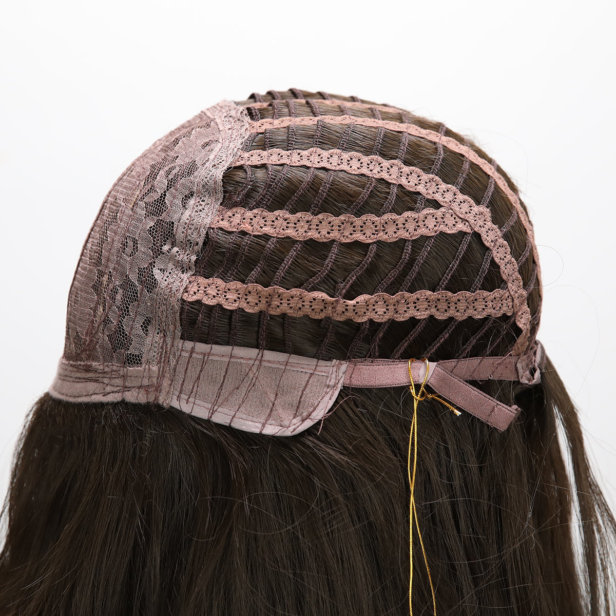 Peluca negra lisa y larga de 24 pulgadas (61 cm) con flequillo estilo cortina