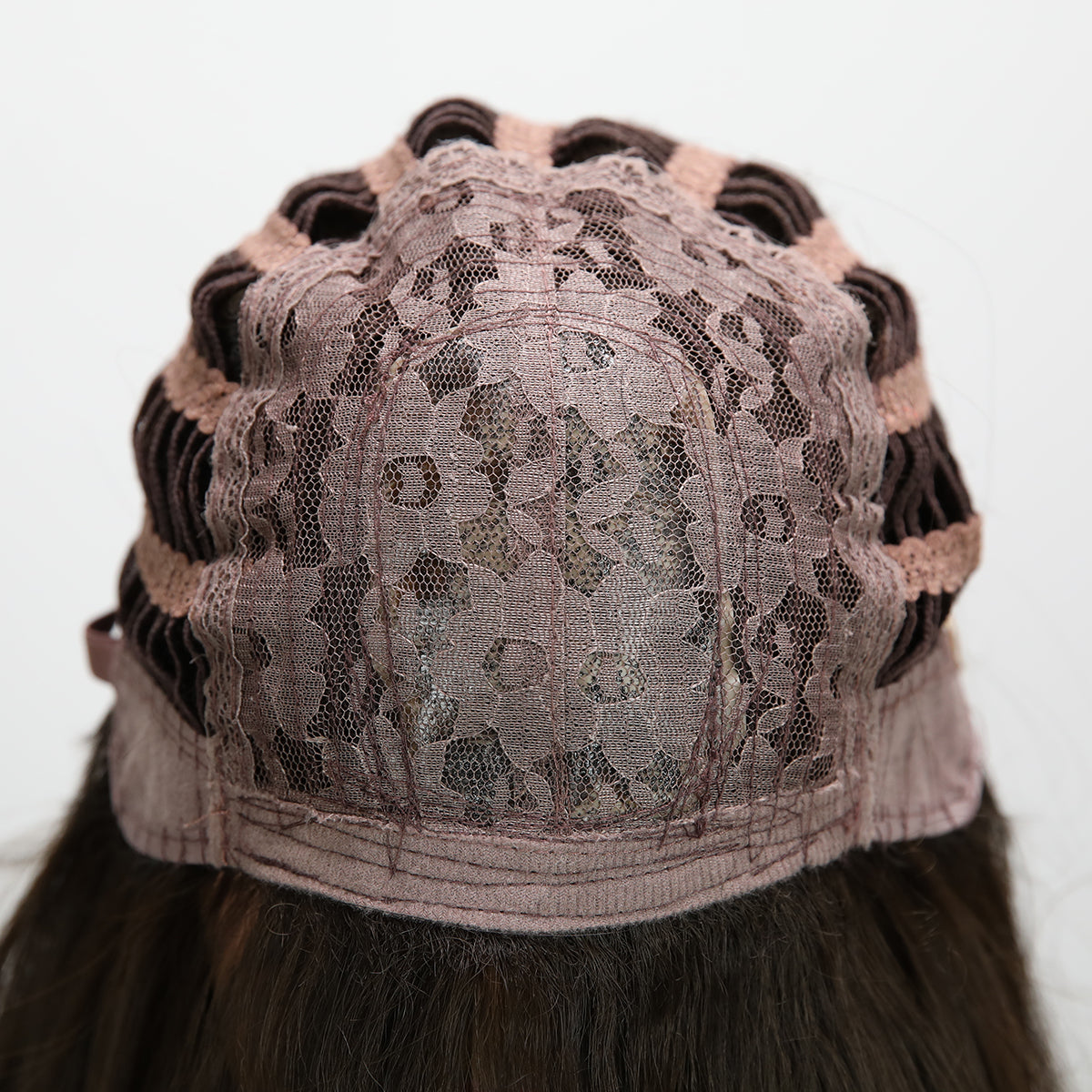 Peluca negra lisa y larga de 24 pulgadas (61 cm) con flequillo estilo cortina